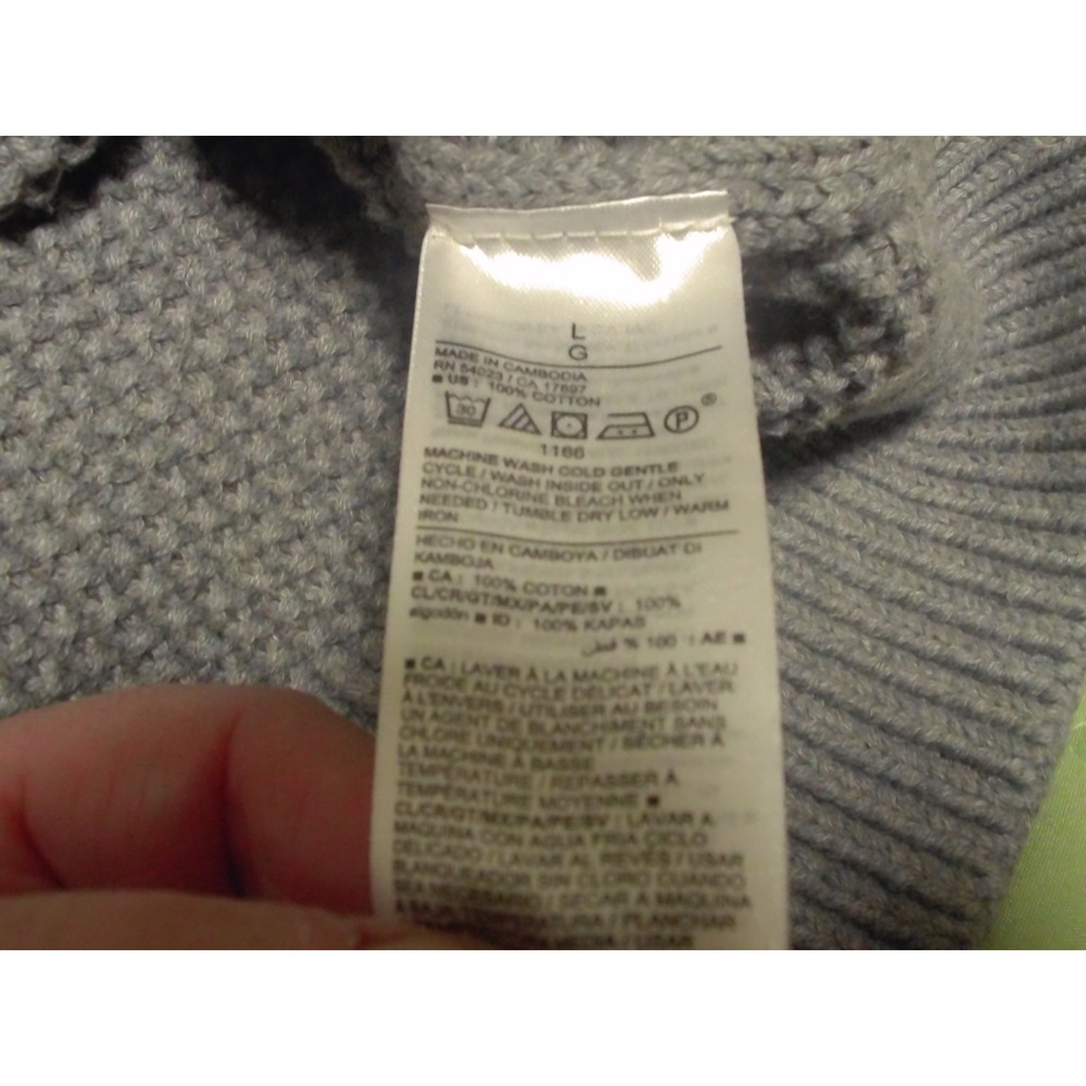 Old Navy Womens Large Tunic Length Cotton Knit Sweater Sage Green Crew Neck - Picture 6 of 10